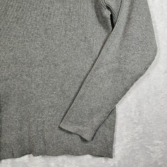 Liz Claiborne Turtle Knit Sweater Gray Lavender Cream Womens XL Career Nerd 70's - Picture 3 of 9